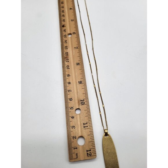 Madewell Necklace Brass Gold Tone Pendant Chain Boho Simple Minimalist - Picture 4 of 11